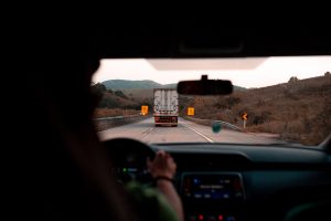 Fuel-saving tips truck driver forward view from cab